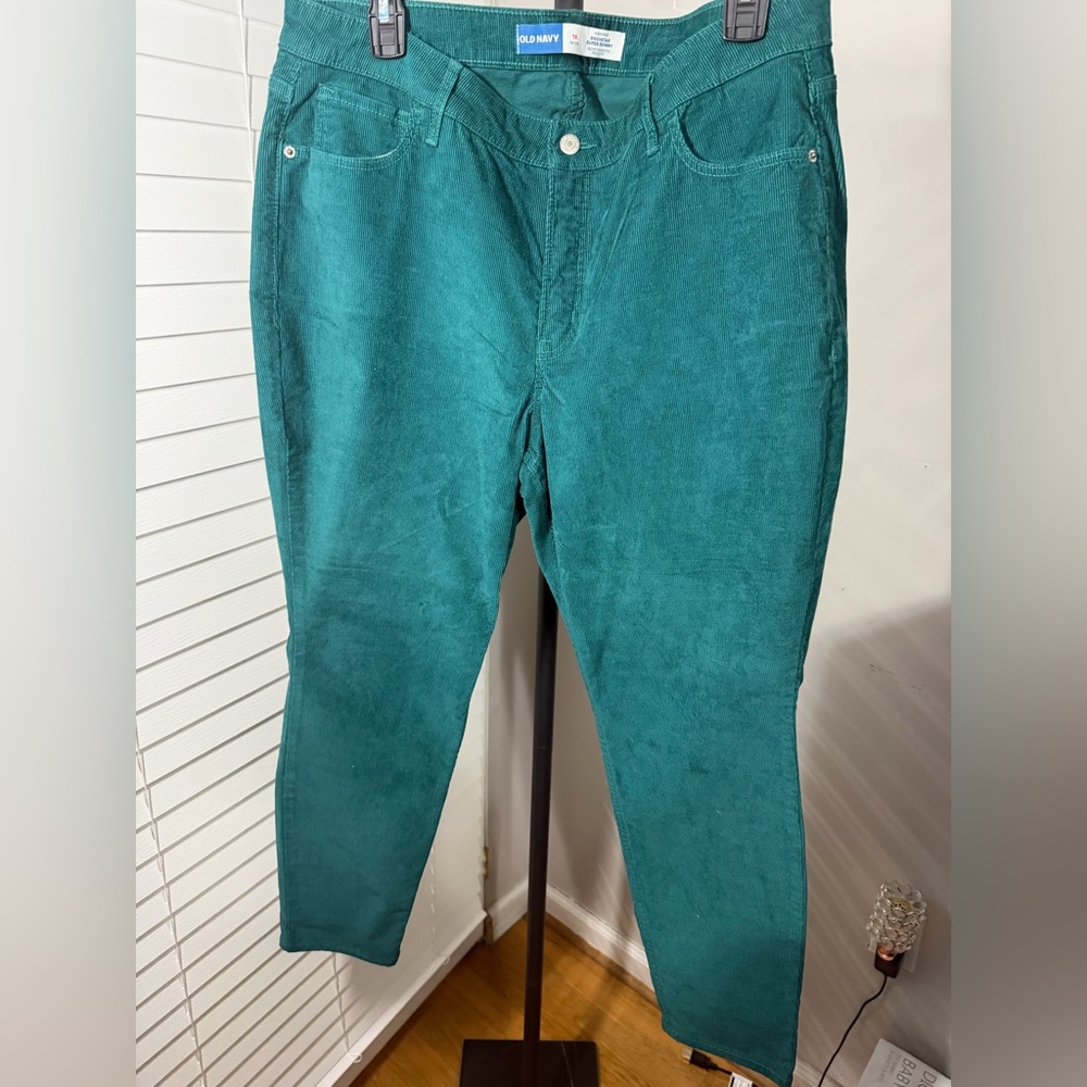 Old Navy Teal Corduroy Rockstar Super Skinny Pants